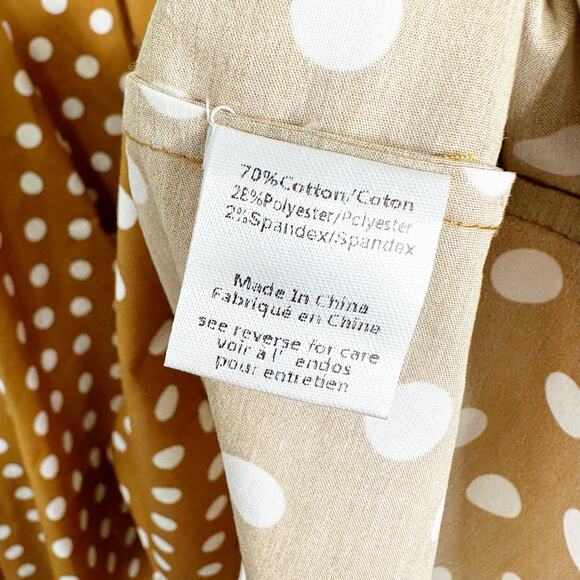Caroline Constas Dina Mini Dress Polka Dot Short Sleeve Button Front Sand Large - Picture 9 of 11